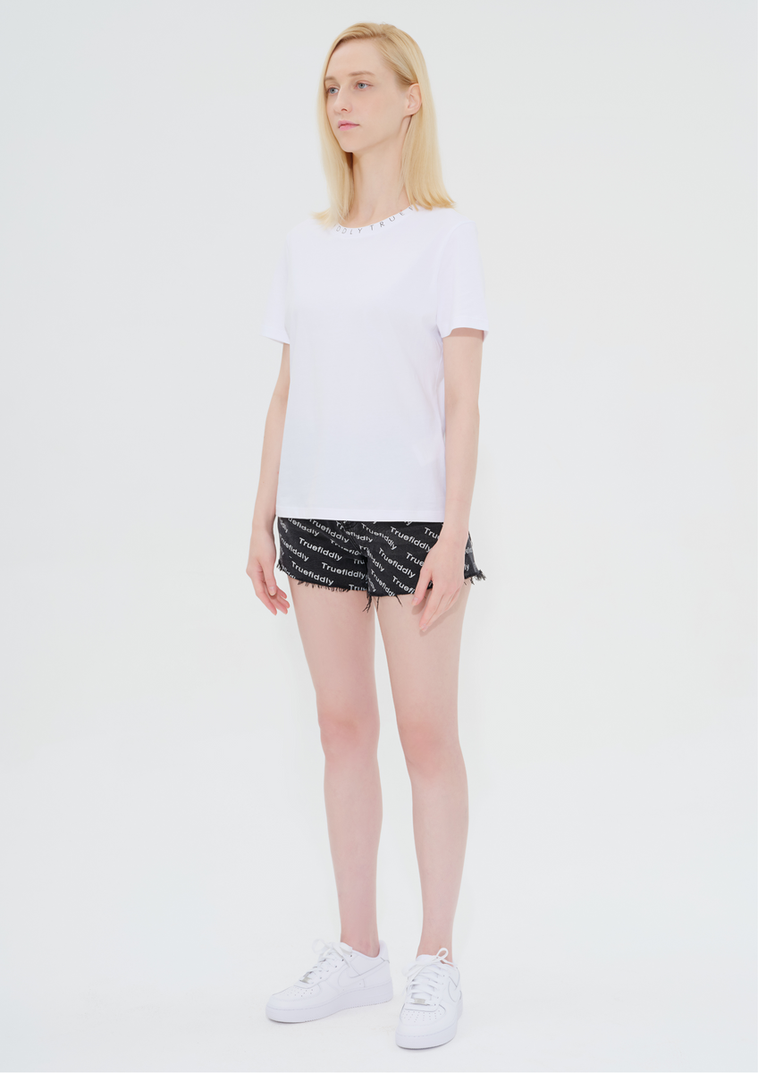 TRUE FIDDLY LOGO COLLAR T-SHIRT - WHITE – TRUEFIDDLY